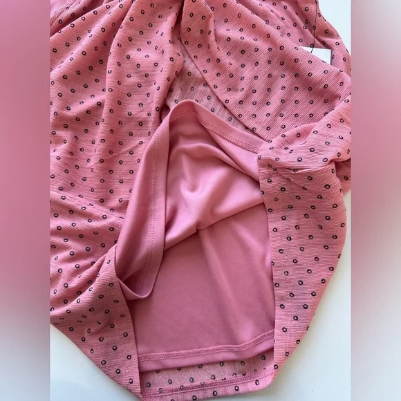 NWT Apt. 9 Pink Polka Dot High Neck Stretch Lined Sleeveless Blouse Size Small - Picture 8 of 9